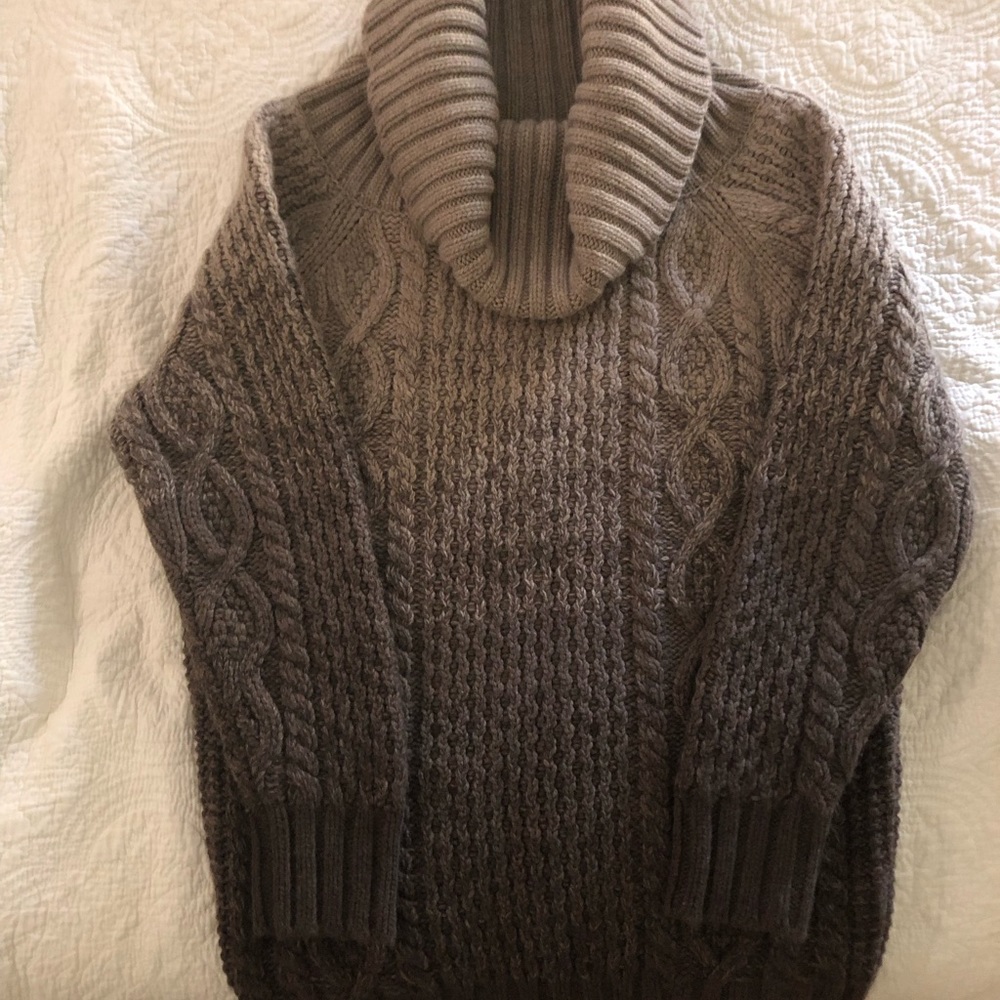 Michael Kors Ombré Dark Mauve Sweater Turtleneck Dress/Top